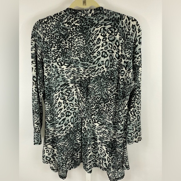 EUC Milano Animal Print Waterfall Front 3/4 Sleeves Cardigan, XL - Picture 6 of 6